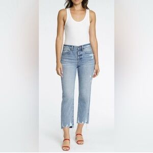 Pistola Charlie High-Rise Straight Leg Jean Ruthless Light Wash  Distressed